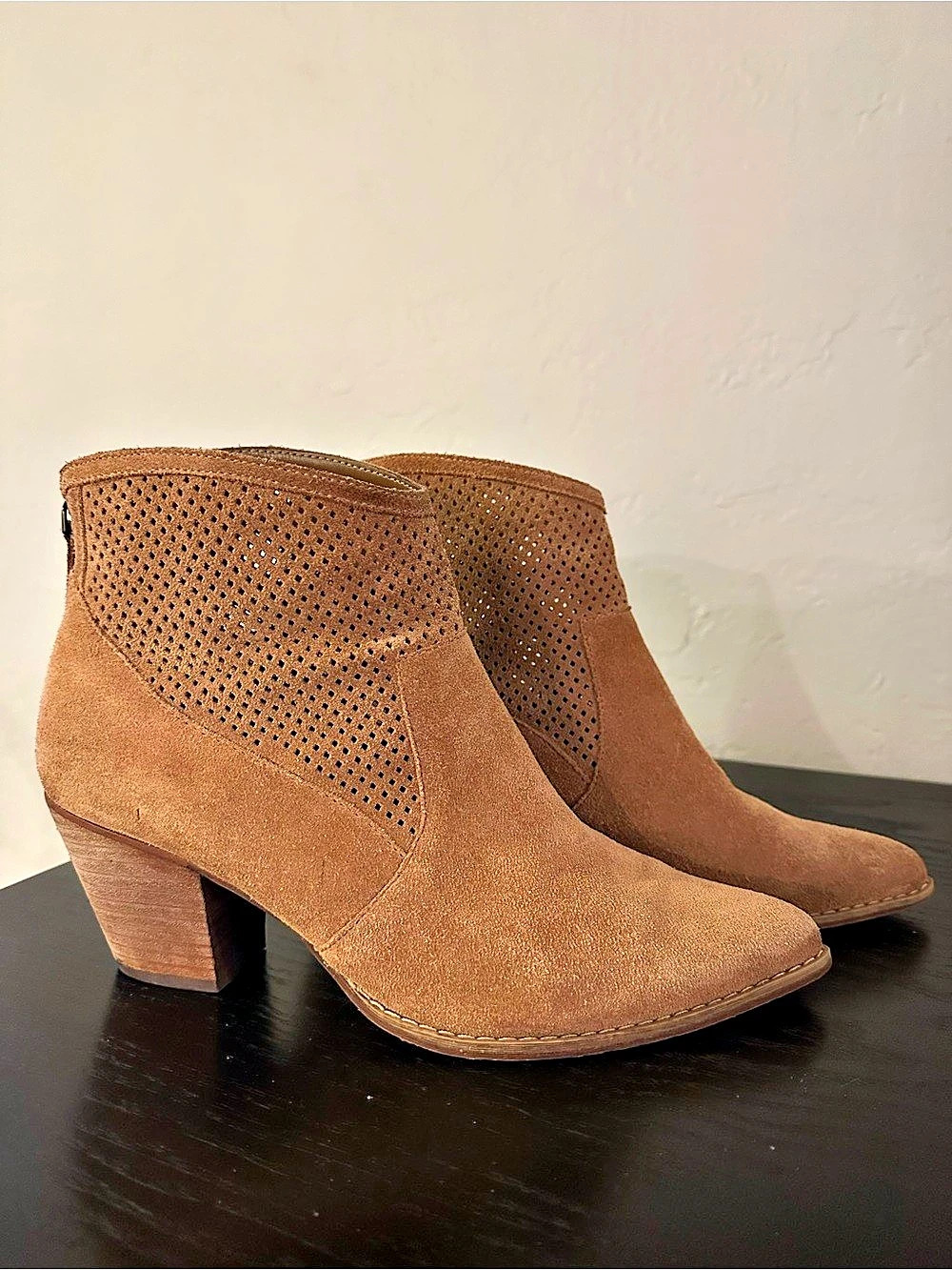 Treasure & Bond by Nordstrom Suede Perforated Ankle Boots Size 9 in Brown